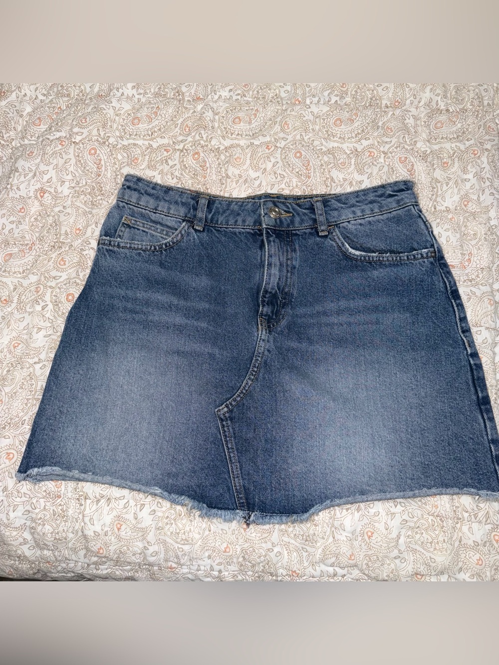 Zara Thrifted Denim Mini Skirt